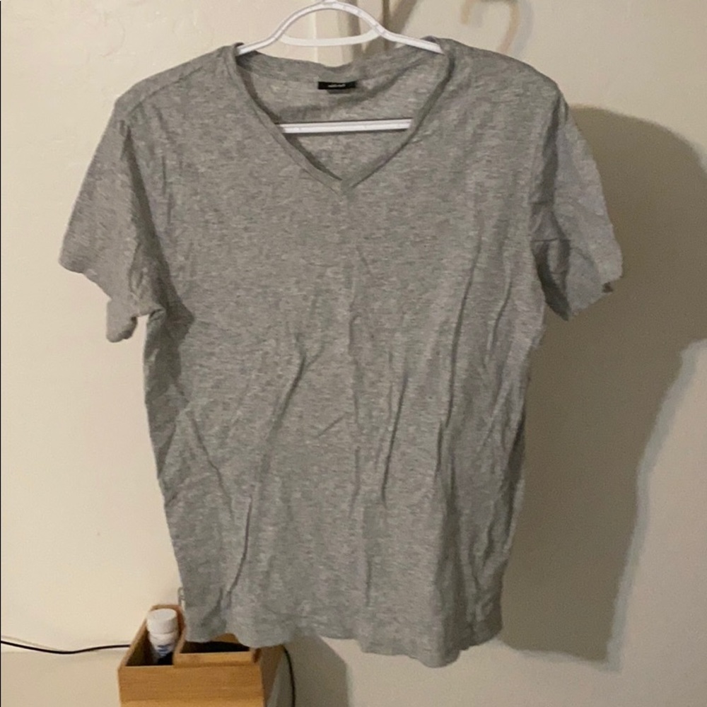 Gray V Neck Tee